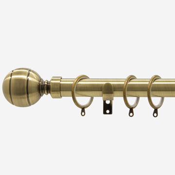 28mm Chateau Classic Antique Brass Ribbed Ball