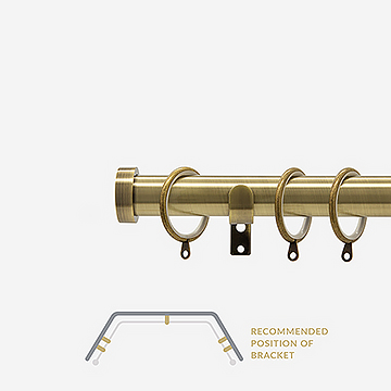 28mm Allure Classic Antique Brass Stud Bay Window Curtain Pole