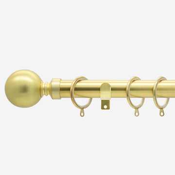 28mm Classic Brushed Gold Ball Curtain Pole Curtain Pole