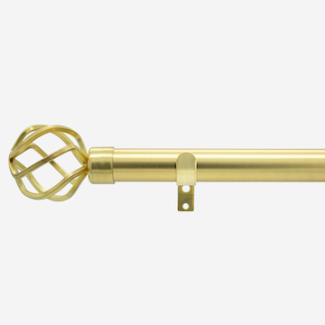 28mm Classic Brushed Gold Cage Eyelet Curtain Pole