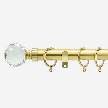 28mm Classic Brushed Gold Crystal Curtain Pole