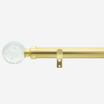 28mm Classic Brushed Gold Glass Bubbles Eyelet Curtain Pole
