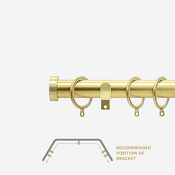 28mm Allure Classic Brushed Gold Stud Bay Window Curtain Pole