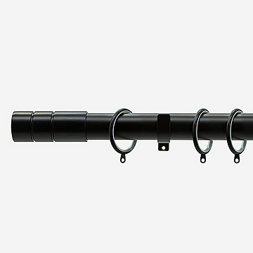 28mm Allure Classic Matt Black Barrel Curtain Pole