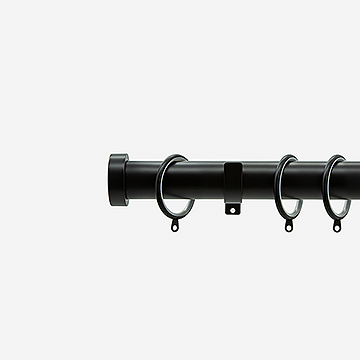 28mm Classic Matt Black Stud Curtain Pole