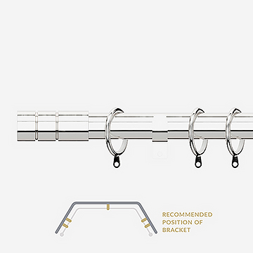 28mm Allure Classic Polished Chrome Barrel Bay Window Curtain Pole