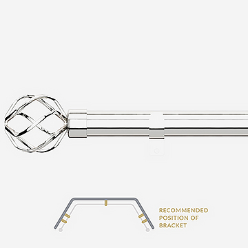 28mm Allure Classic Polished Chrome Cage Eyelet Bay Window Curtain Pole