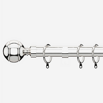 28mm Allure Classic Polished Chrome Ribbed Ball