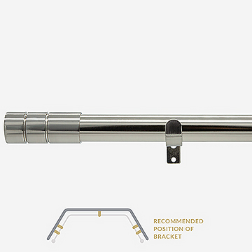 28mm Allure Classic Stainless Steel Barrel Eyelet Bay Window Curtain Pole