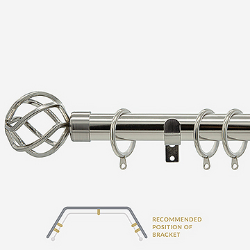 28mm Allure Classic Stainless Steel Cage Bay Window Curtain Pole