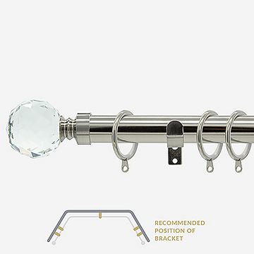 28mm Allure Classic Stainless Steel Effect Crystal Ball Bay Window