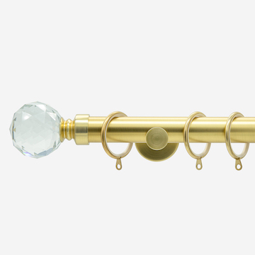 28mm Signature Brushed Gold Crystal Curtain Pole