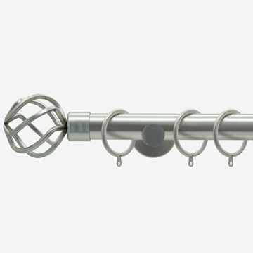 28mm Signature Brushed Steel Cage Curtain Pole
