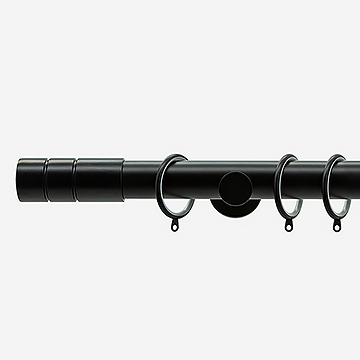 28mm Allure Signature Matt Black Barrel Curtain Pole