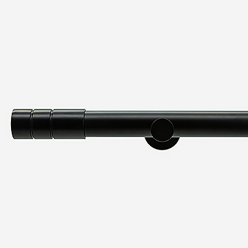 28mm Allure Signature Matt Black Barrel Eyelet Curtain Pole