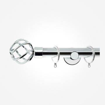 CURTAIN POLE 28MM STAINLESS STEEL CAGE EFFECT EYELET POLE 