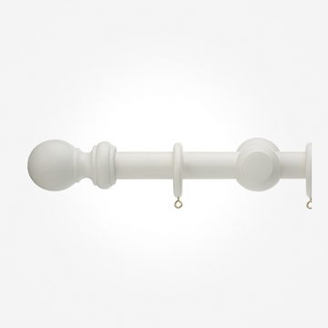 28mm Honister Linen White Ball Curtain Pole