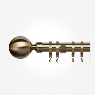 28mm Idc Nikola Antique Brass Ball Curtain Pole