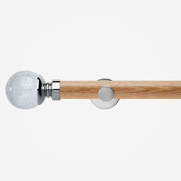 28mm Neo Oak With Chrome Crackled Glass Ball Eyelet