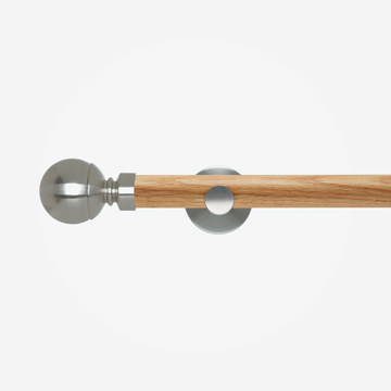 28mm Neo Oak With Stainless Steel Ball Eyelet Curtain Pole