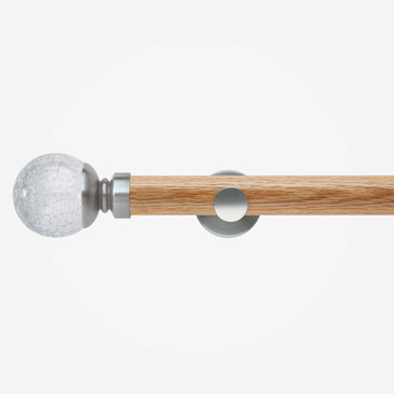 28mm Neo Oak With Stainless Steel Jewelled Ball Eyelet Curtain Pole