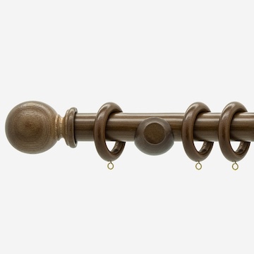 28mm Prime Walnut Ball Curtain Pole