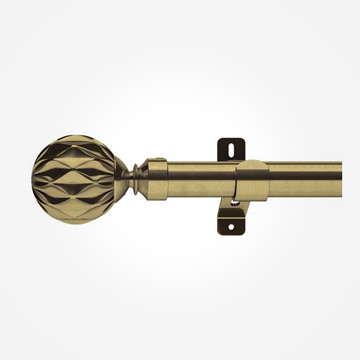 28mm Swish Antique Brass Cruzar With Classical Collar Curtain Pole
