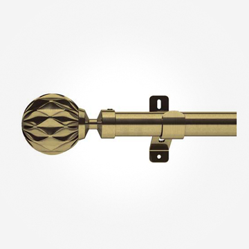 28mm Swish Antique Brass Cruzar With Contemporary Collar Curtain Pole