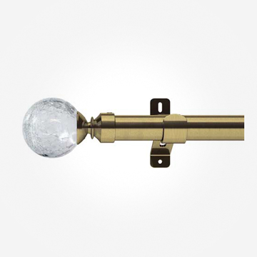 28mm Swish Antique Brass Gossamer With Classical Collar Curtain Pole