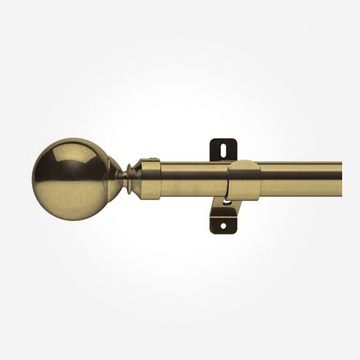 28mm Swish Antique Brass Mondidale With Classical Collar Curtain Pole