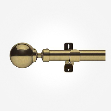 28mm Swish Antique Brass Mondidale With Contemporary Collar Curtain Pole