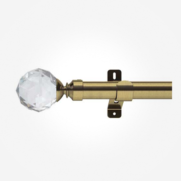 28mm Swish Antique Brass Prisma With Classical Collar Curtain Pole