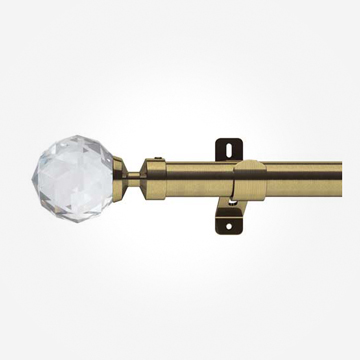 28mm Swish Antique Brass Prisma With Contemporary Collar Curtain Pole
