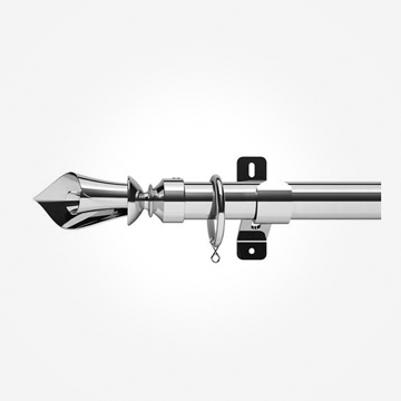 28mm Swish Chrome Blossomtime With Classical Collar Curtain Pole