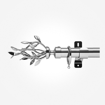 28mm Swish Chrome Entwine With Contemporary Collar Curtain Pole