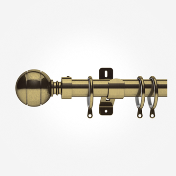 28mm Swish Elements Lexington Antique Brass Cut Modern Ball Curtain Pole