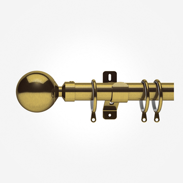 28mm Swish Elements Zorb Antique Brass Modern Ball Curtain Pole