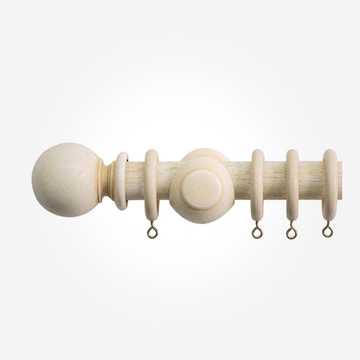 30mm Cathedral Ivory Plain Ball Finial Curtain Pole