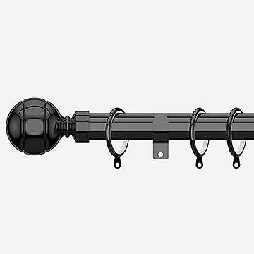 35mm Allure Classic Black Nickel Ribbed Ball Finial