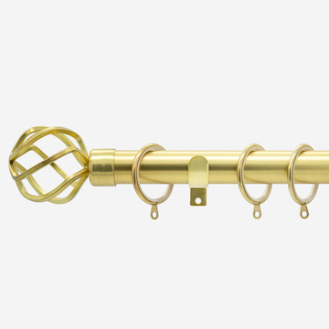 35mm Classic Brushed Gold Cage Curtain Pole