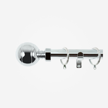 35mm Allure Classic Polished Chrome Ribbed Ball Finial