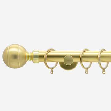 35mm Signature Brushed Gold Lined Ball Curtain Pole