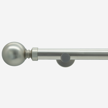 35mm Signature Brushed Steel Ball Eyelet Curtain Pole