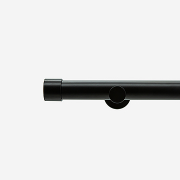 35mm Allure Signature Matt Black End Cap Finial Eyelet
