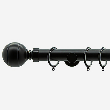 35mm Allure Signature Matt Black Ribbed Ball Finial