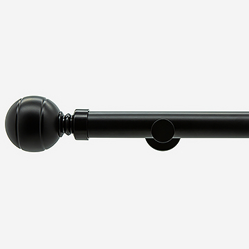 35mm Allure Signature Matt Black Ribbed Ball Finial Eyelet
