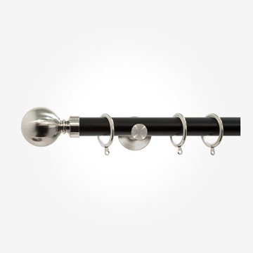 35mm Chateau Signature Matt Black With Stainless Steel Ball Finial