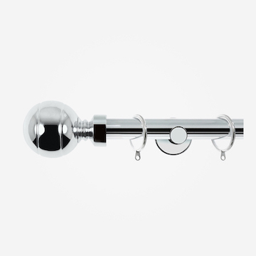 35mm Allure Signature Polished Chrome Ribbed Ball Finial