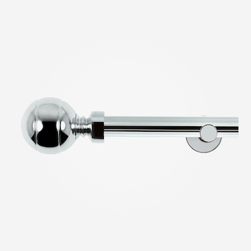 35mm Allure Signature Polished Chrome Ribbed Ball Finial Eyelet