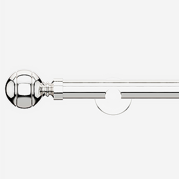 35mm Allure Signature Polished Chrome Ribbed Ball Finial Eyelet